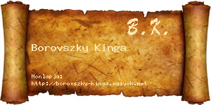 Borovszky Kinga névjegykártya