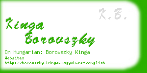 kinga borovszky business card